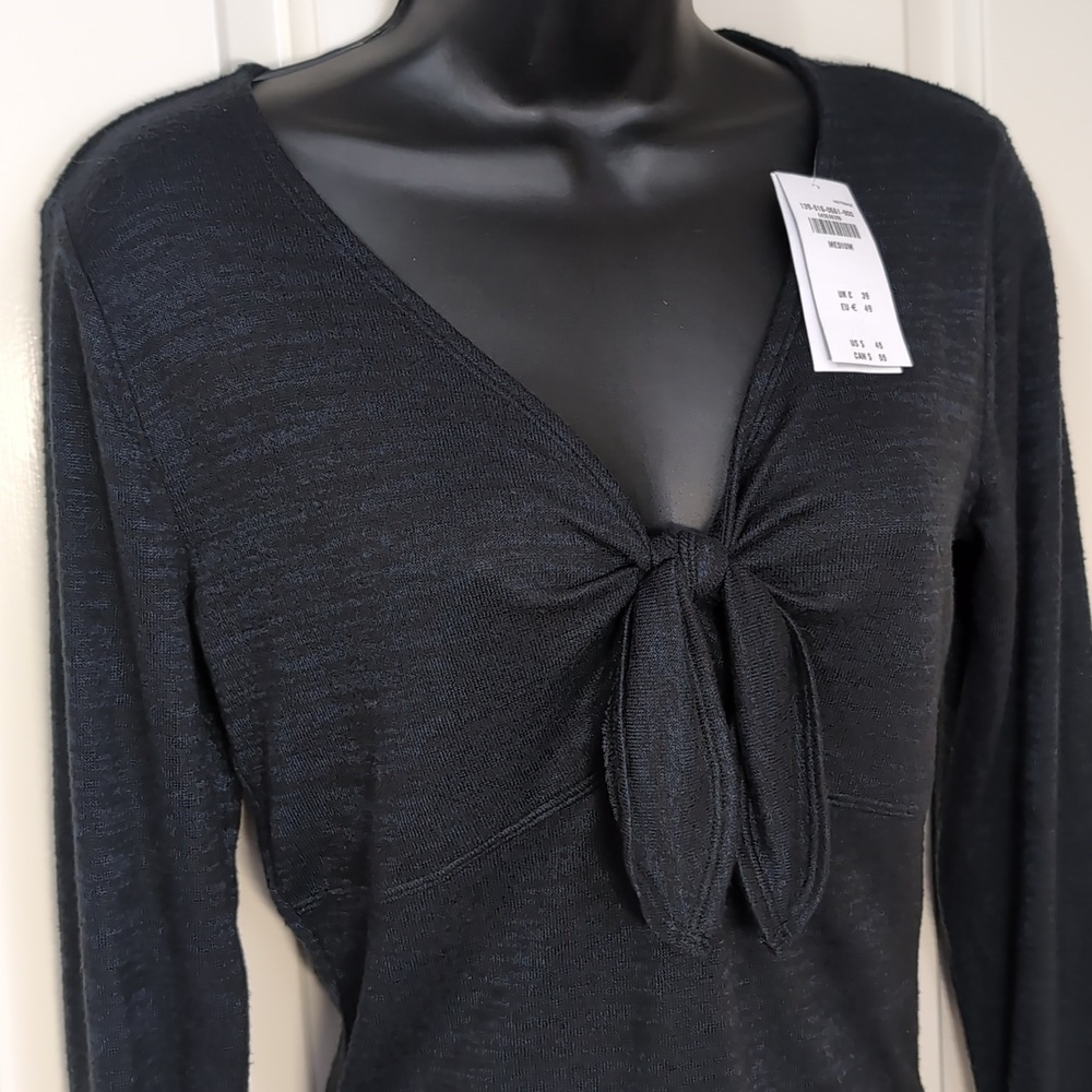 Abercrombie and Fitch Body Suit Soft Long Sleeve NEW Size Medium Black-blue